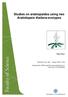 Studies on arabiopsides using two Arabidopsis thaliana ecotypes