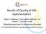 Results of Quality of Life Questionnaires