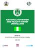 nbs NATIONAL NUTRITION AND HEALTH SURVEY (NNHS) 2018 REPORT ON THE NUTRITION AND HEALTH SITUATION OF NIGERIA