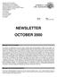NEWSLETTER OCTOBER 2000