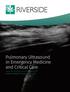 Pulmonary Ultrasound in Emergency Medicine and Critical Care