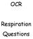 OCR. Respiration Questions