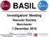 BASIL Investigators Meeting Vascular Society Manchester 1 December 2016