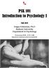 PSK 101 Introduction to Psychology I