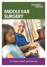 MIDDLE EAR SURGERY. For Better Health and Hearing