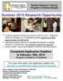 Summer 2015 Research Opportunity