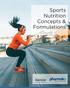 Sports Nutrition Concepts & Formulations