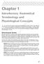 Introductory Anatomical Terminology and Physiological Concepts