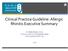 Clinical Practice Guideline: Allergic Rhinitis Executive Summary