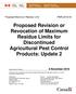 Proposed Revision or Revocation of Maximum Residue Limits for Discontinued Agricultural Pest Control Products: Update 2