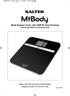 Body Analyser Scale with USB PC Data Tracking Instruction Manual and Guarantee