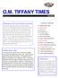 O.M. TIFFANY TIMES. October Calendar. Attendance: Be Here All Day, Every Day. Healthy Snack Sale. Conferences