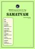 SAMATVAM. NIMHANS Integrated Centre for Yoga. A Quarterly Newsletter January National Institute for Mental Health & Neurosciences, Bengaluru-29