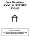 New Directions ANNUAL REPORT FY2015