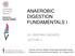 ANAEROBIC DIGESTION FUNDAMENTALS I. Dr. CRISTINA CAVINATO LECTURE 1