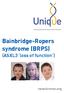 Bainbridge-Ropers syndrome (BRPS) (ASXL3 loss of function )