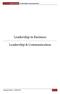 Leadership in Business. Leadership & Communication