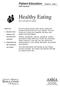 Healthy Eating. Patient Education Chapter 8 Page 1 KEEP Notebook. Eat well and eat smart