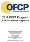 2017 OFCP Program Achievement Reports