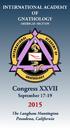 IAG CONGRESS XXVII. THURSDAY, September 17, 2015