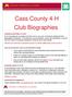 Cass County 4-H Club Biographies