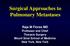 Surgical Approaches to Pulmonary Metastases