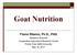 Goat Nutrition Flavio Ribeiro, Ph.D., PAS