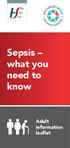 Sepsis what you need to know. Adult information leaflet