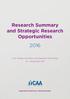 Research Summary and Strategic Research Opportunities 2016