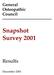 General Osteopathic Council Snapshot Survey 2001