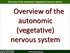 Overview of the autonomic (vegetative) nervous system