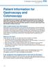 Patient Information for Gastroscopy and Colonoscopy