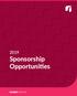 2019 Sponsorship Opportunities 2019 SPONSORSHIP BOOKLET 1