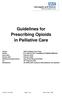 Guidelines for Prescribing Opioids in Palliative Care