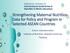 Strengthening Maternal Nutrition Data for Policy and Program in Selected ASEAN Countries