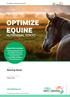 OPTIMIZE EQUINE NUTRITIONAL REPORT. Reining Horse. Equine Plan Includes. cell-wellbeing.com