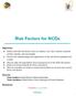 Risk Factors for NCDs