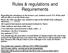 Rules & regulations and Requirements