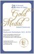 Gold Medal. st Annual Albert B. Sabin. Award Ceremony. Mathuram Santosham, M.D., M.P.H.