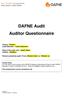 DAFNE Audit Auditor Questionnaire