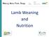 Lamb Weaning and Nutrition