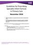 Guidelines for Prescribing Specialist Infant Formula in Primary Care November 2018