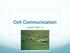 Cell Communication CHAPTER 11