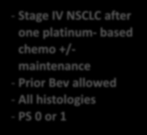 1:1 - Stage IV NSCLC after one platinum- based