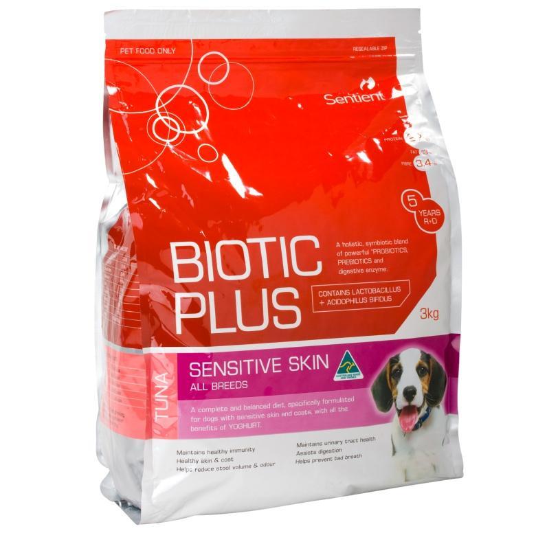 SENSITIVE SKIN- ALL BREEDS (TUNA) Good level of digestible proteins to make sure adequate protein absorption to help build muscle mass and joint development; added glucosamine hydrochloride and