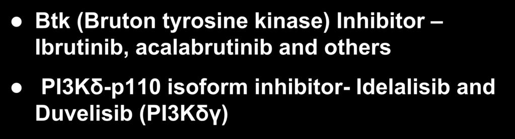 BCR signaling tyrosine kinase inhibitors (TKI) Btk (Bruton tyrosine kinase) Inhibitor