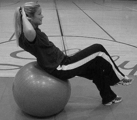Crunch w/ Marching Legs Stability Ball Reverse Crunch Stability Ball Lie supine on ball.