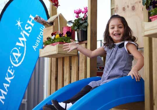 ABOUT MAKE-A-WISH Gabriella, 4, diagnosed with Wilms tumour, wished to have a cubby house and eat fried chicken in it with her family.
