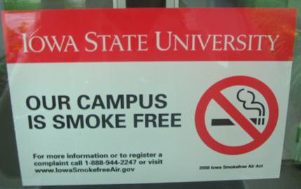 enforcement of the Smokefree Air Act and Smoke-Free Campus Policy.
