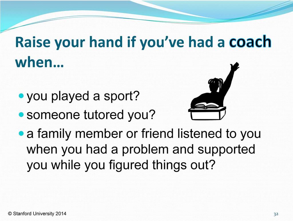 Teaching Goal: Get students to think about role of a coach as it relates to personal experiences they have had.